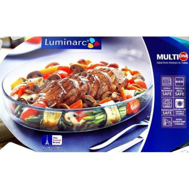 Loyang Kaca 1.7L Luminarc Oval Dish 30x20cm Multi One N1538