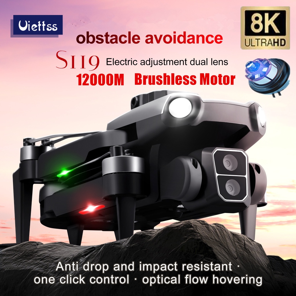 SUTO Professional S119 Drone 8K With Dual Camera 5G WIFI Smart Obstacle Avoidance FPV Brushless Moto