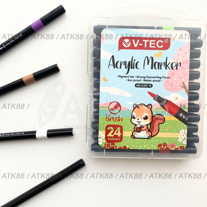 

Sale V-Tec Acrylic Marker Am 367 R 24 Warna Cat Akrilik Spidol