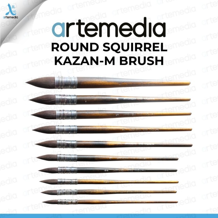 

Sale Kuas Lukis Artemedia 2703 Round Squirrel Kazan-M Brush Short Handle