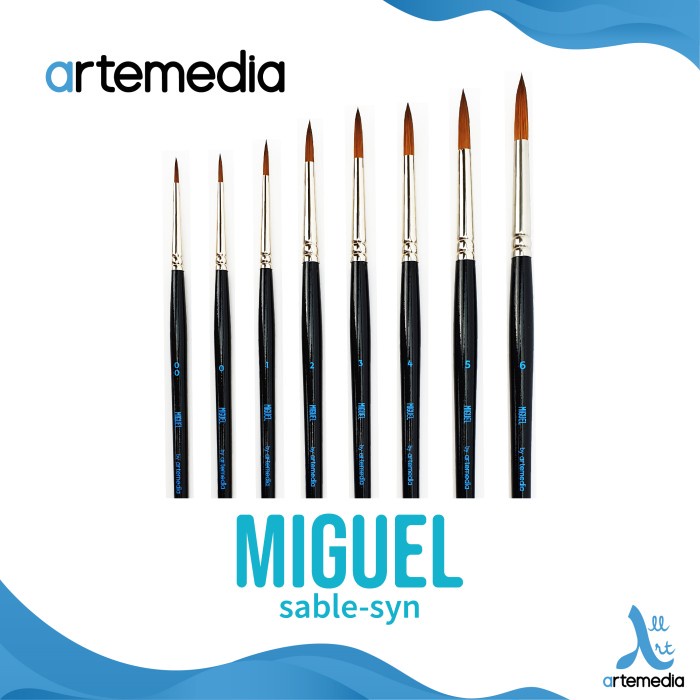 

Sale Kuas Lukis Artemedia Miguel Round Sable-Syn Brush Short Handle