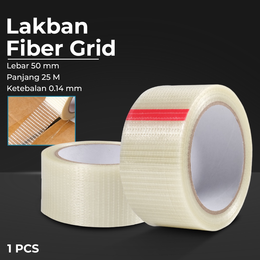 

TaffPACK Lakban Super Strong Fiber Tape Grid 25M 50mm - B089