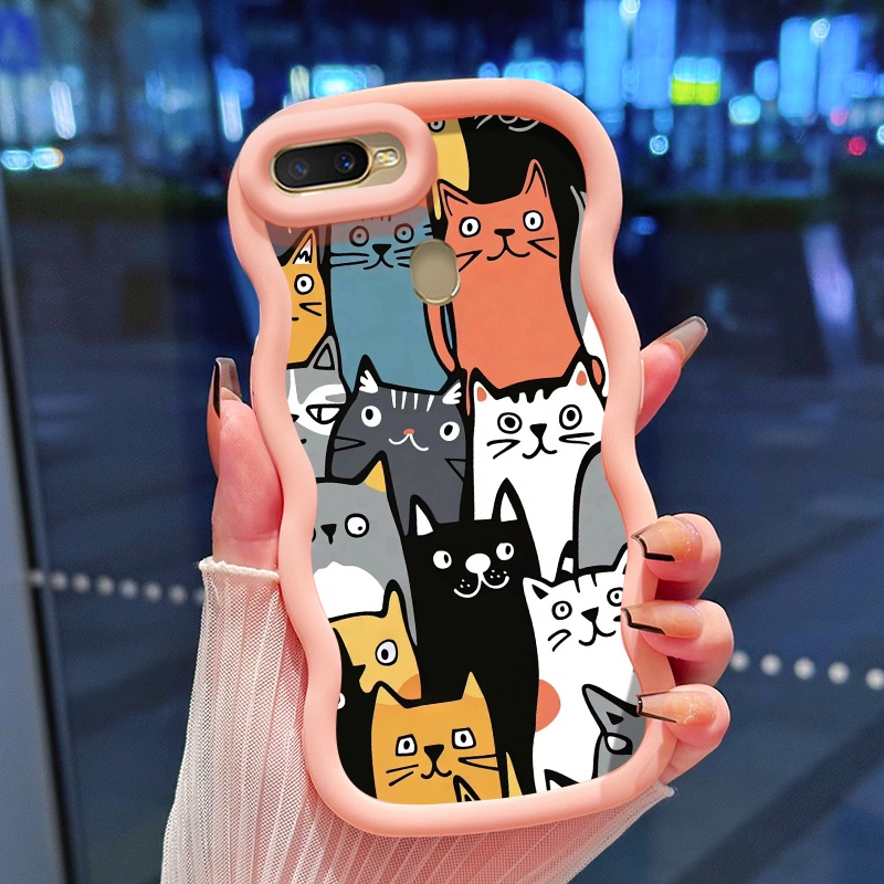 Casing Hp Untuk OPPO A7 A5s A12 A12s A11K A5 A3s A12E Realme C1 Case Softcase Kesing Kucing telinga 