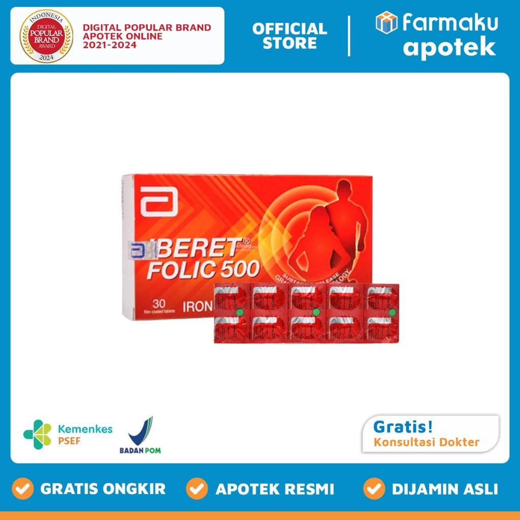 Iberet Folic 500 mg Strip 10 Tablet - JTW