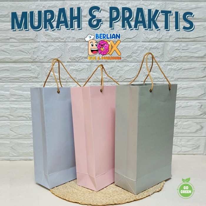 

Flashshow Paper Bag Polos Warna Tas Belanja Kertas Shopping Bag 18 x 8 x 29 cm