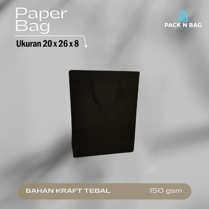 

Flashshow Paper bag HITAM tebal 150gsm 20x26