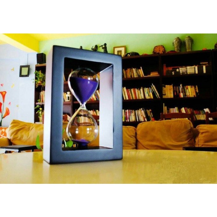 Flashshow wooden hour glass 1 hour / jam pasir frame kayu 60 menit ( 1 jam )
