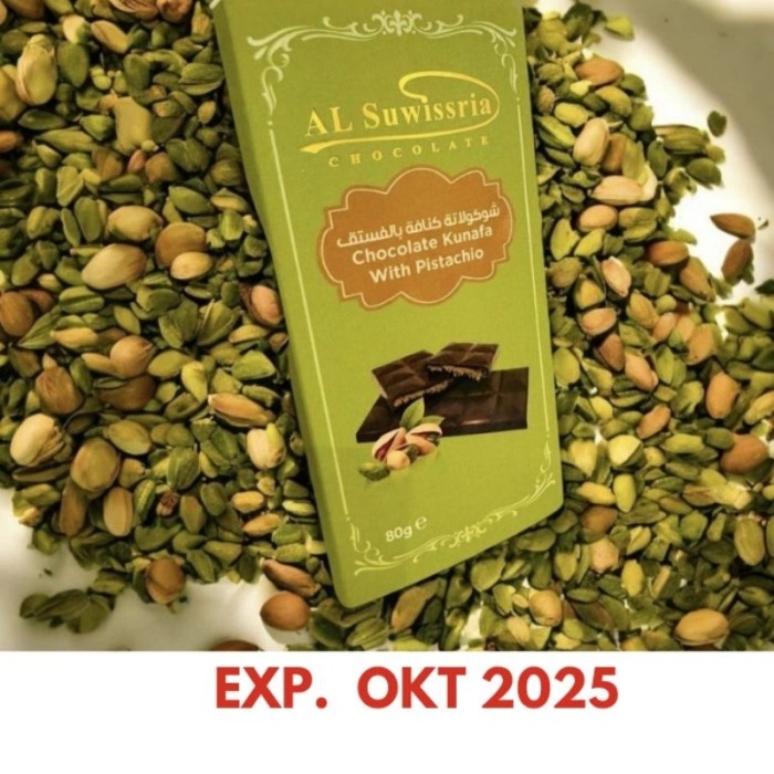 

(NT)Al Suwissria Coklat Dubai Kunafa Pistachio Coklat Impor Arab