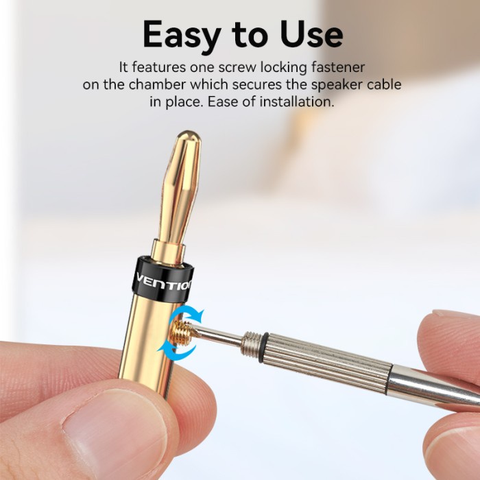 KODE D Speaker Banana Plugs Gold Plated Speaker Gold Plated