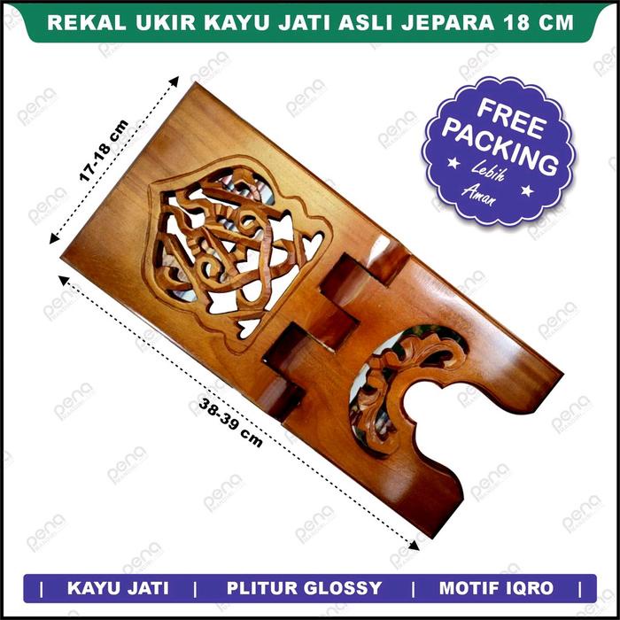 REKAL ALQURAN MODEL UKIR JEPARA BAHAN KAYU JATI - REHAL AL QURAN MEJA ALQURAN NGAJI HADIAH KODE 821