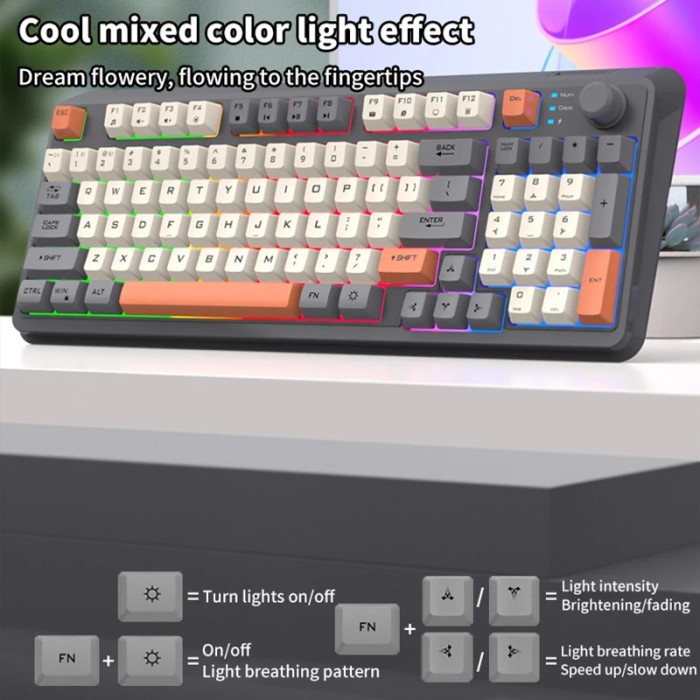 Gaming Keyboard K940 - RGB Light Wireless Keyboard / Mechanical Feel