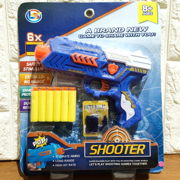 Mainan Pistol Nerf Tembakan Peluru Water Gel