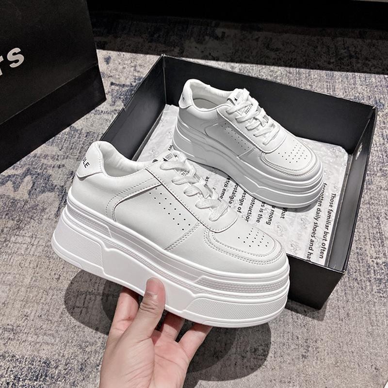 Ready Stock J&Y Joy & Young Sepatu Wanita Sneaker 7 Cm D-6 Tinggi Putih Kekinian Elegan Cantik Keren