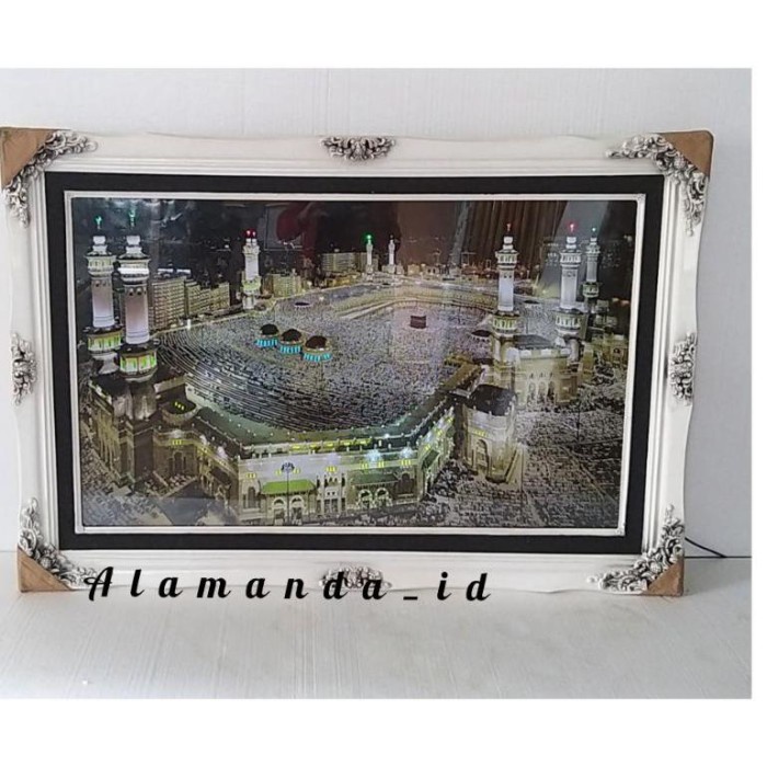 Hiasan Dinding Kaligrafi Makkah Kabah Lampu Dan Murotal Qur'An 30 Juzz