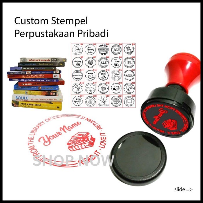 

STEMPEL NAMA KOLEKSI BUKU PERPUSTAKAAN PRIBADI CUSTOM