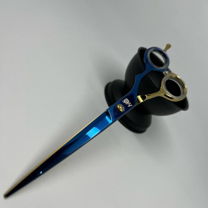 

MB Razor Scissors STR (Gold & Blue) 7,5 inches, Stainless steel 440C Made in Pakistan Biru