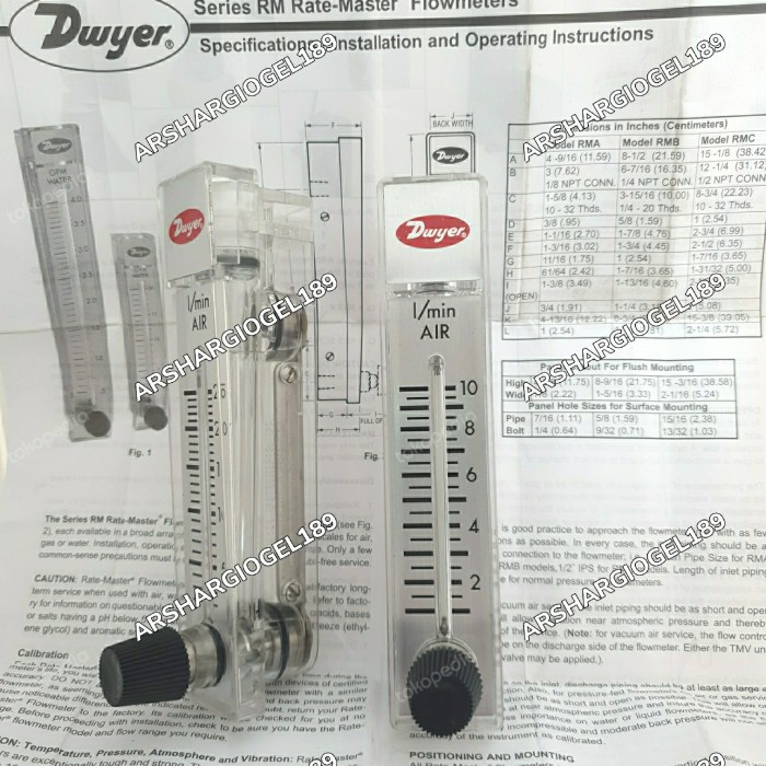 Flowmeter RATE-METER Dwyer RMA-21-SSV 10Lpm Air