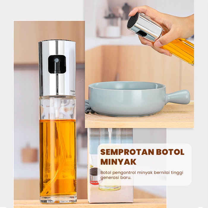 

Botol Minyak Semprot Kaca 100 ml Tekanan Cocok Untuk BBQ da