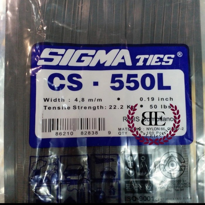 

Kabel Ties / Kabel Tis / Cable Ties CS-550L Hitam SIGMA / CS550L Kode 1023