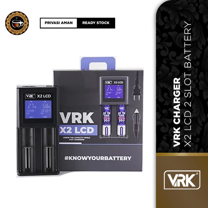 Ready VRK X2 LCD - Charger VRK X2 LCD 2 Slot Fast Charging Battery Charger