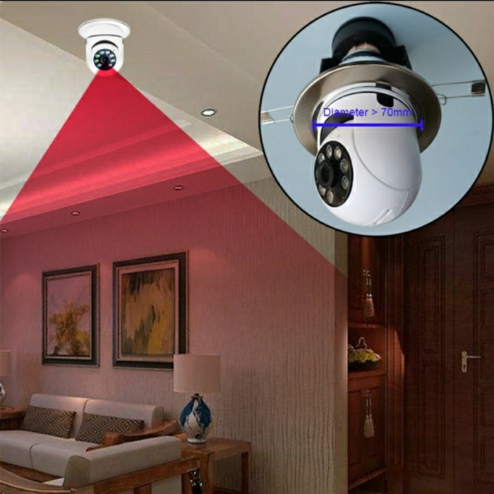 Ip Camera Cctv Bohlam Lampu Wireless Wifi