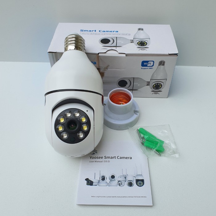 Ip Kamera Cctv Bolam 360 Panoramic Bentuk Lampu Aplikasi Yoosee
