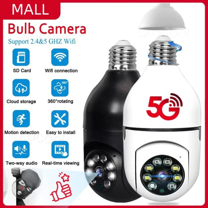 Ip Cctv Lampu V380 Pro Kamera Cctv Wifi Lampu 360 Derajat