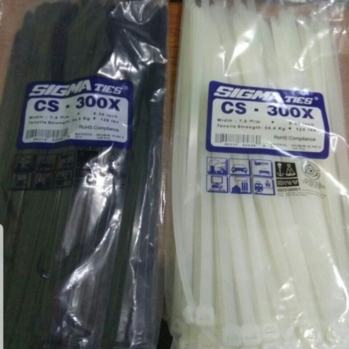 

Sigma Kabel Ties CS300X 7.6x300 mm 30cm Sabuk Kabel Tali Cable Tebal Kode 503