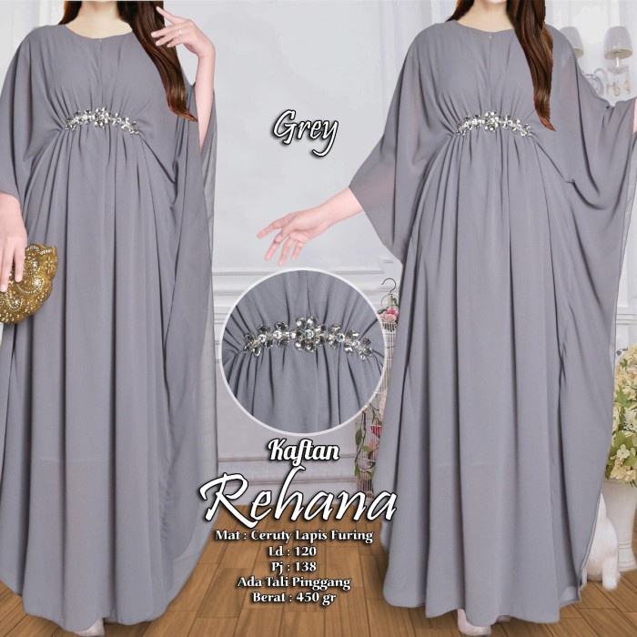 Kaftan Modern Terbaru Muslim Cantik Kaftan Busui Ceruty Premium Rehana