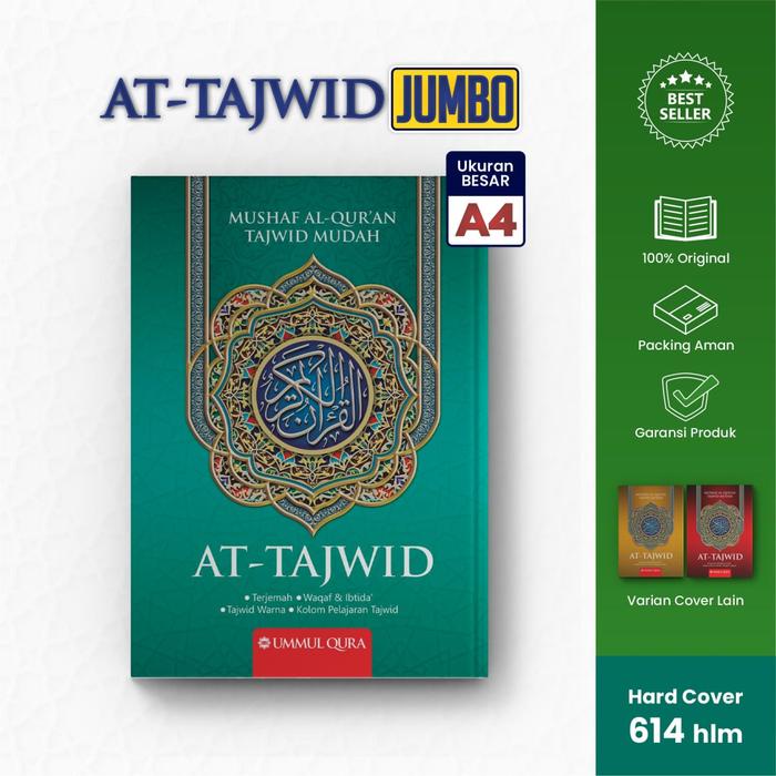 

Ready Ummul Qura - Mushaf At Tajwid Ukuran Jumbo A4 - Tajwid Warna Terjemah Quran Al Quran
