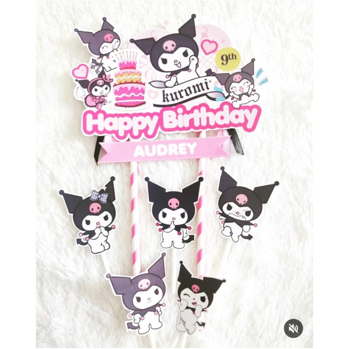 BISA TERMIN Cake Topper Kuromi/ Topper kue kuromi / Topper kue custom Kuromi
