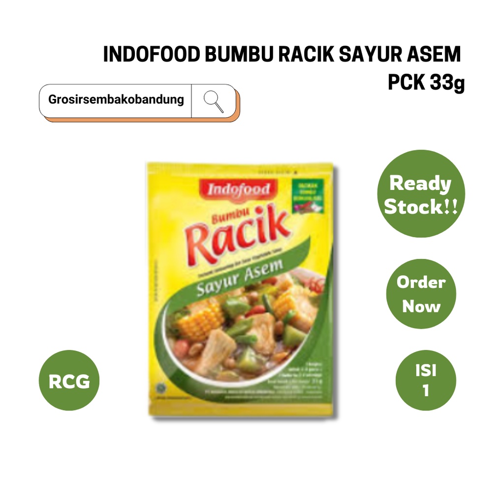 

INDOFOOD BUMBU RACIK SAYUR ASEM PCK 33g - 1 RCG - Kota Bandung
