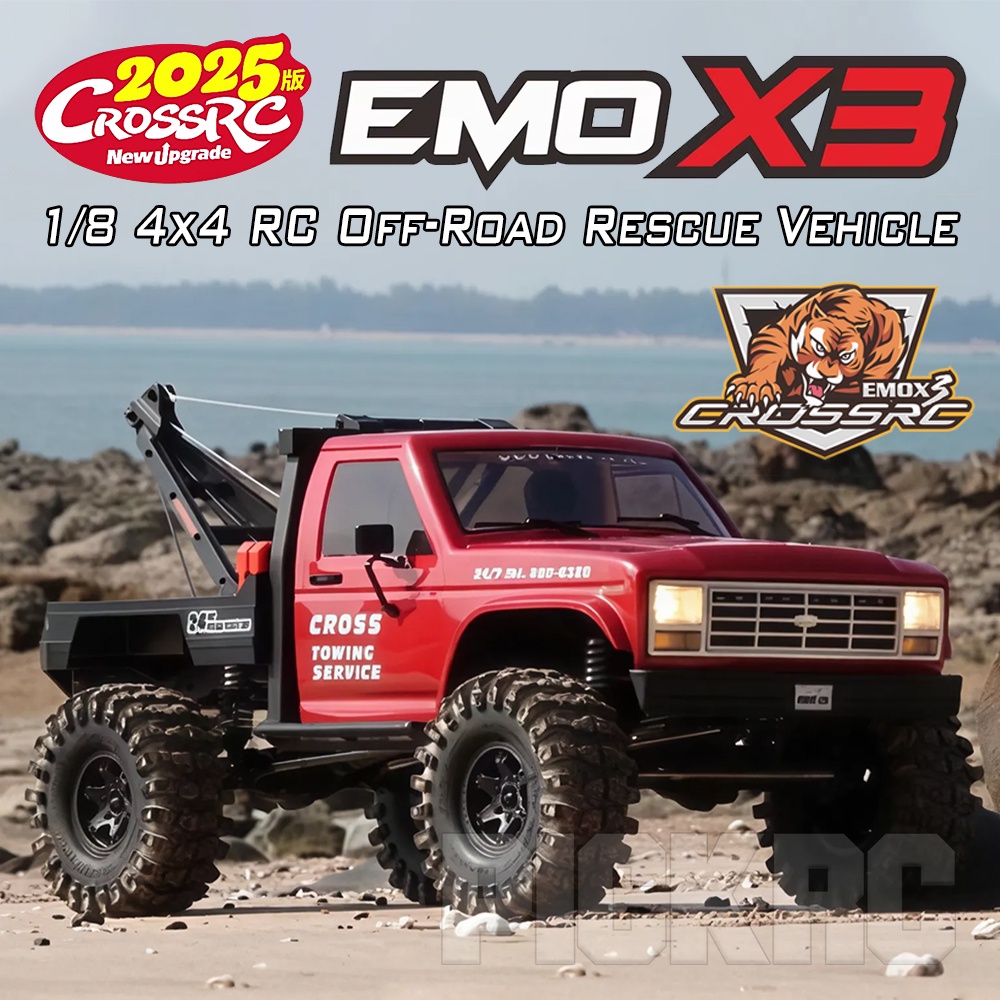 CROSSRC EMO X3 Northeastern Tigers RC Crawler 1/8 Electric Remote Control Model Cars Road Rescue