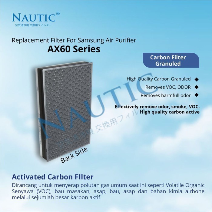 Replment Filter untuk Air Purifier Samsung AX60 Series/HEPA+Carbon