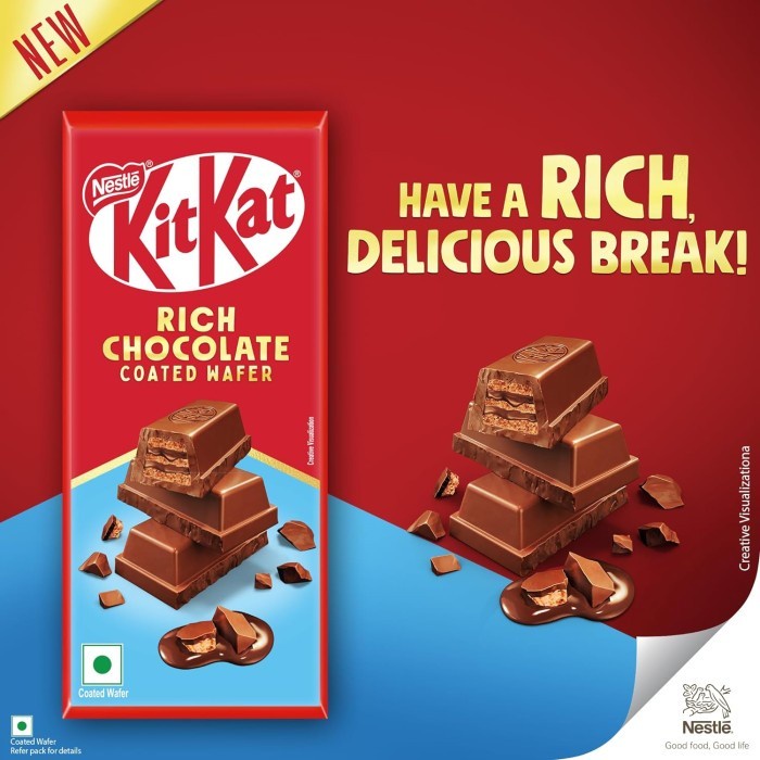 

Nestle KITKAT Rich Chocolate Bar Coated Wafer Cokelat Biscuit Choco
