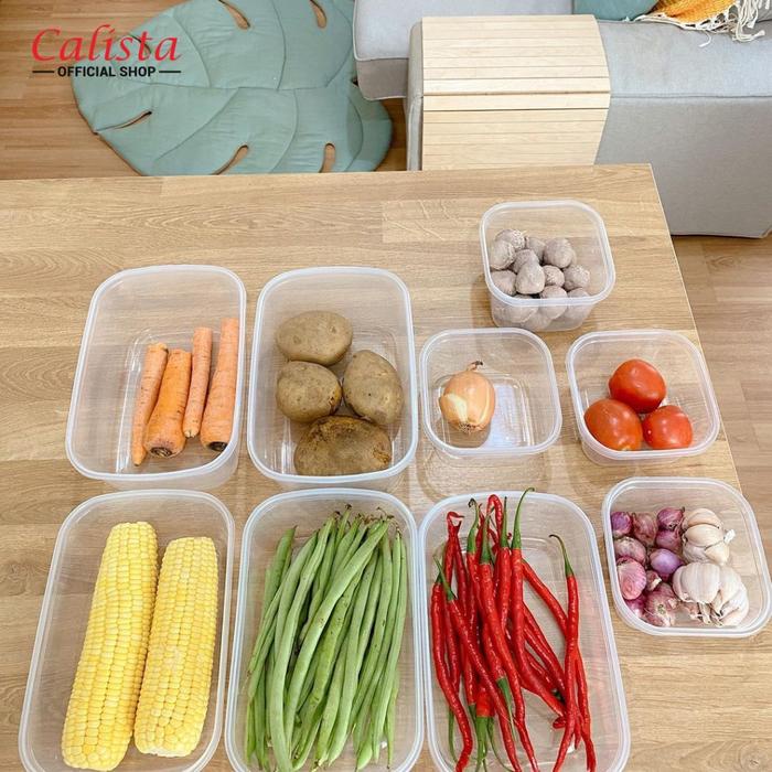 [slmn] - TOPLES KULKAS SET CALISTA OITA PUTIH SET ISI 10PCS/ TOPLES FOOD KONTAINER/CONTAINER KULKAS