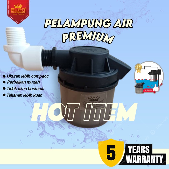 Euro Pelampung Kran Air Otomatis Premium 1/2 Inch Stop Tandon Toren