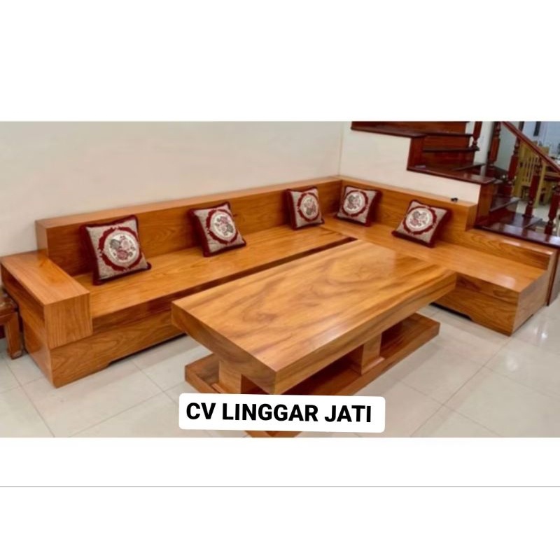 Siap pakai - Kursi Tamu Mewah Kursi Sudut Box Jumbo Promo Kembang jati