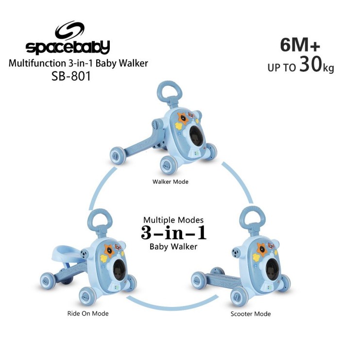 Push Walker Baby Walker Sp Baby SpBaby SB 801 SB801 SB-801 3in1