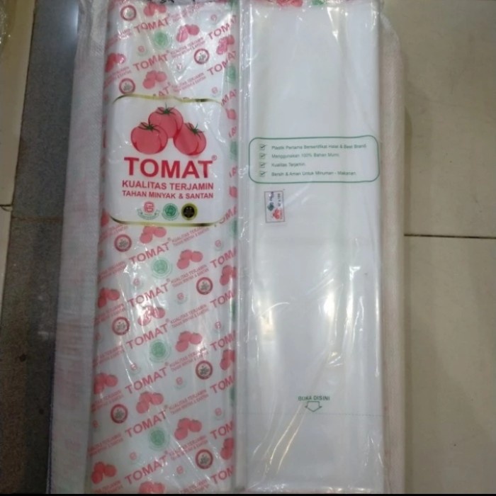 TERBARU PLASTIK PE CAP TOMAT UK 50x75 TEBAL 0,3 /GROSIR 1 BALL 30KG HOT SALE