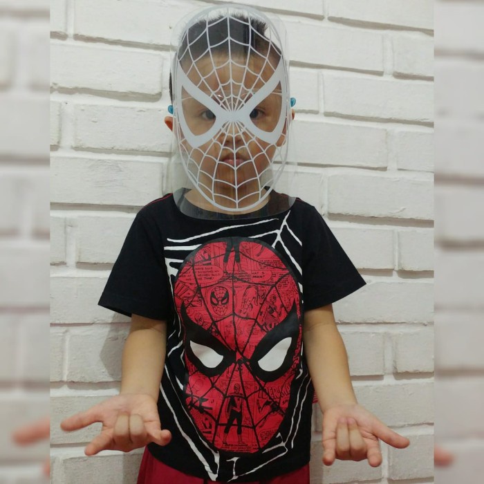 HARGA SPESIAL KACA MATA FACE SHIELD KACAMATA ANAK NAGITA : SPIDERMAN MARVEL AVENGERS LPO