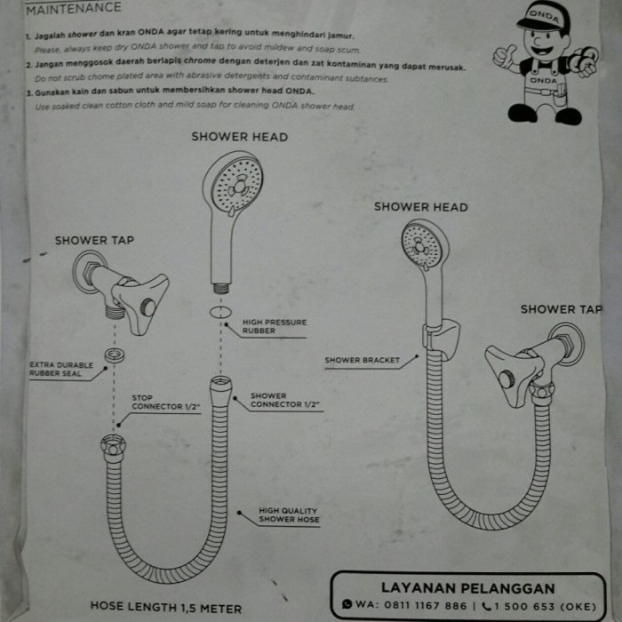Onda Shower Mandi So-230 / Shower Mandi Onda So230/Hand Shower Onda