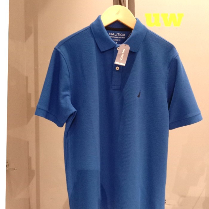 BERKUALITAS kaos polo shirt pria. nautica bahan katun. original 100%. blue