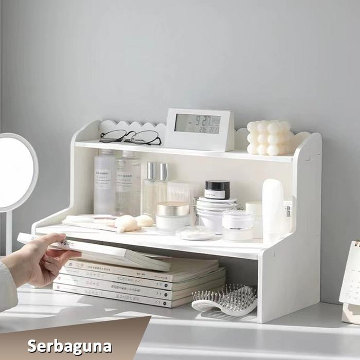 

HOT SALE! CozyCraft - Rak Buku Desk Organizer Penyimpanan Skincare Tempat Pensil Pulpen Jam Action