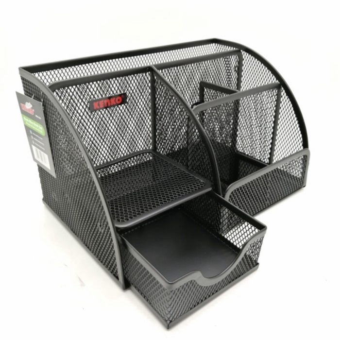 

TERLARIS! Desk Set Pen Holder Black Wired Office Stationary ATK Kenko MDS-204