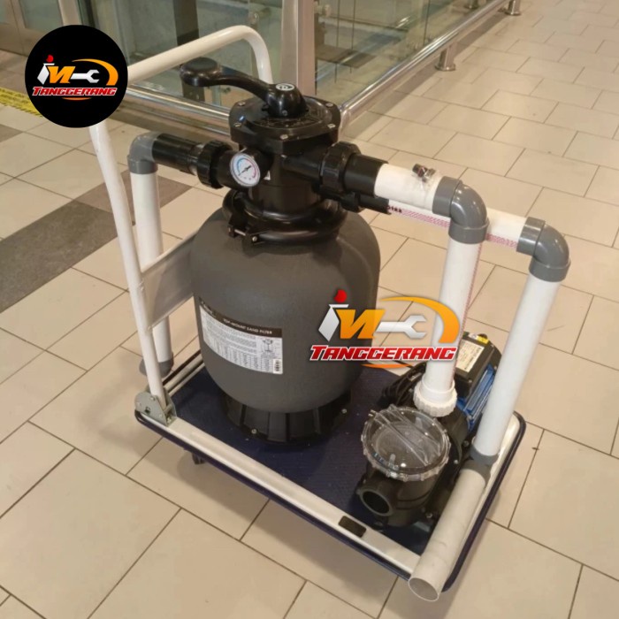 POMPA VACUM KOLAM RENANG PORTABLE TROLI MESIN POMPA KOLAM RENANG