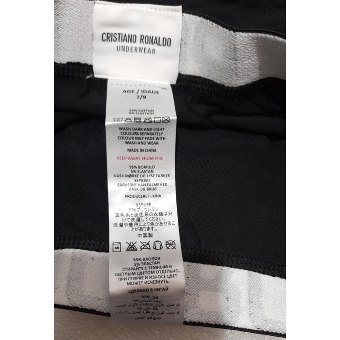 Celana Dalam Cr7 Boys Boxer 2Pcs Underwear Black Cotton Import Asli 100%