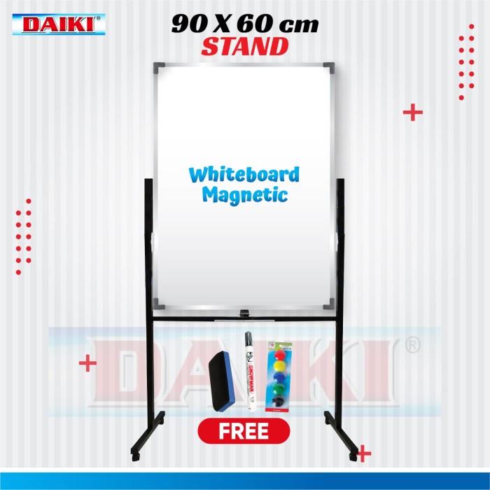 

Whiteboard / Papan tulis Standing Single face Daiki 90x60 Cm