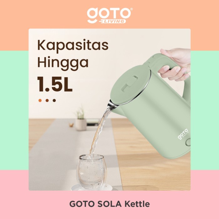 Goto Sola Electric Kettle Teko Listrik Pemanas Air Stainless Steel