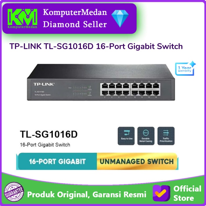TP-LINK TL-SG1016D 16-Port Gigabit Swit